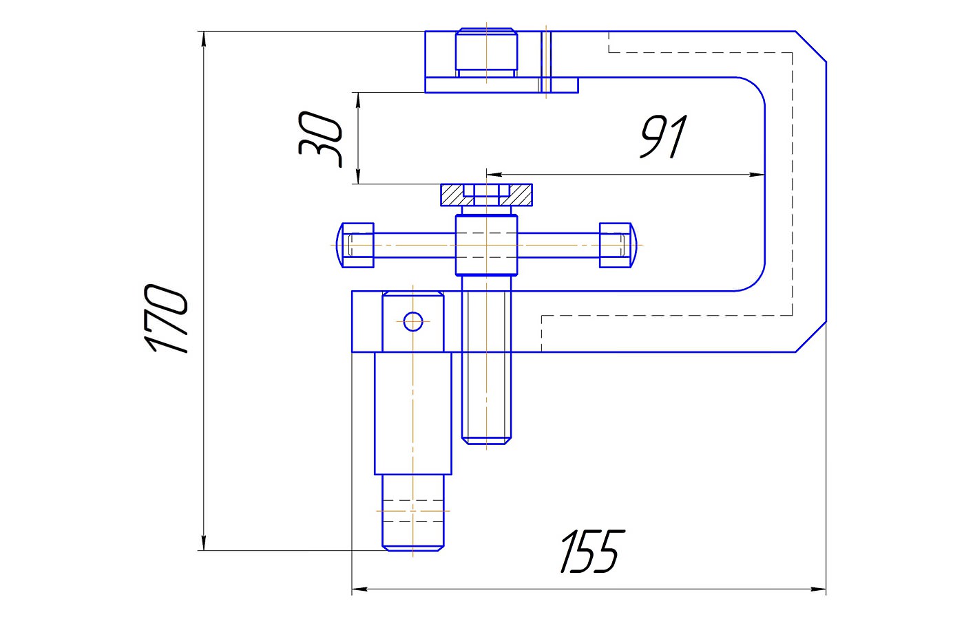Device for determining the strength of the nail-on-board fastening of the sole (up to 3 kN)