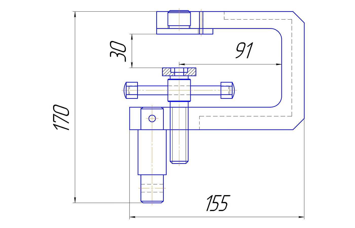 Device for determining the strength of the nail-on-board fastening of the sole (up to 3 kN)